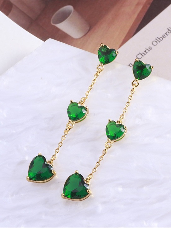kate spade Jewelry - Kate Spade Green Heart Pearl Tassel Drop Earrings Fashion Jewelry Gift For Women